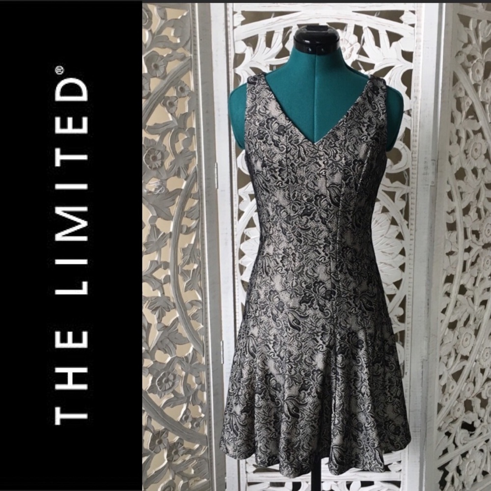The Limited - Black and Beige Lace Dress - Size 0